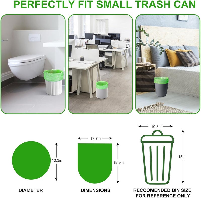 Inwaysin 3 Gallon Biodegradable Trash Bags - Compostable Small Garbage Bag Strong Thick Unscented Recycling Kitchen Can Liners for Home/Office/Bathroom Waste Basket (Green, 100 Counts) - Image 2